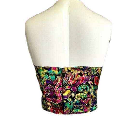 Vintage 90s Silk Bustier Crop Corset Tube Top - M - Picture 3 of 7